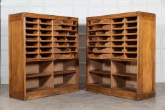 Pair Monumental English Oak Haberdashery Cabinets - 2888492