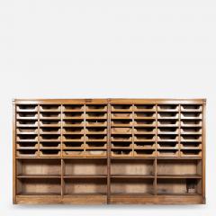 Pair Monumental English Oak Haberdashery Cabinets - 2890670