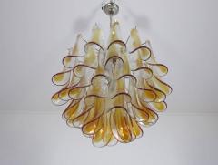 Pair Murano Petals Glass Chandelier 1970s - 658265