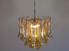 Pair Murano Petals Glass Chandelier 1970s - 658267