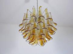 Pair Murano Petals Glass Chandelier 1970s - 658268