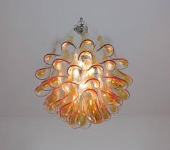 Pair Murano Petals Glass Chandelier 1970s - 658269