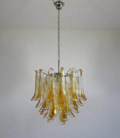 Pair Murano Petals Glass Chandelier 1970s - 658270