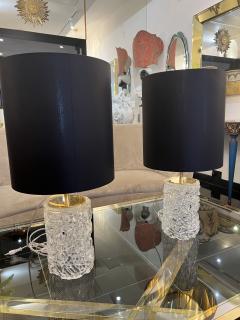 Pair Murano glass and brass table lamps - 3377031