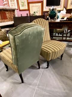 Pair Napoleon III Chauffeuses or Slipper Chairs - 2584497