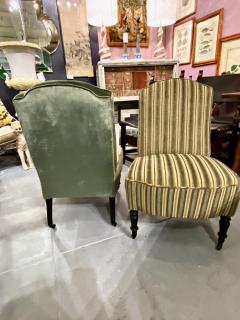 Pair Napoleon III Chauffeuses or Slipper Chairs - 2584498