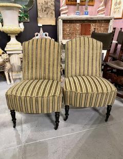 Pair Napoleon III Chauffeuses or Slipper Chairs - 2584500