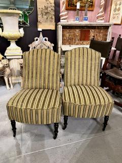 Pair Napoleon III Chauffeuses or Slipper Chairs - 2584501