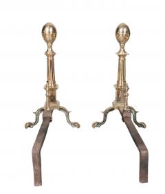Pair Of 18th Century Boston Federal Bell Metal Andirons - 4271293