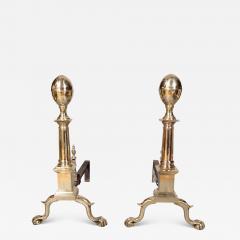 Pair Of 18th Century Boston Federal Bell Metal Andirons - 4277137