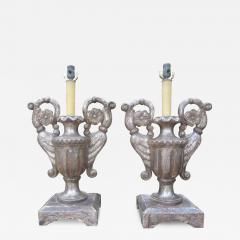 Pair Of 18th Century Italian Silver Giltwood Lamps - 3671806