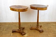 Pair Of 19th Century Biedermeier Side Tables Nut Cherrywood AT ca 1830 - 3741537