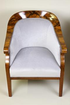 Pair Of 19th Century Biedermeier Walnut Bergere Armchairs Austria ca 1830 - 3305546