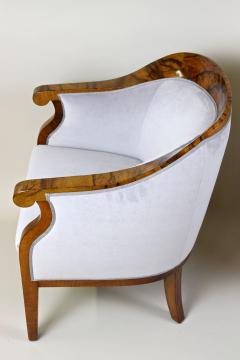 Pair Of 19th Century Biedermeier Walnut Bergere Armchairs Austria ca 1830 - 3305552