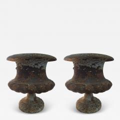 Pair Of 19th Century French Iron Garden Urns - 4194678