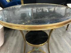 Pair Of 19th Century French Louis XVI Style Bronze And Marble Tables - 3831875