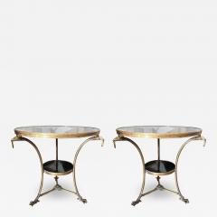 Pair Of 19th Century French Louis XVI Style Bronze And Marble Tables - 3834575