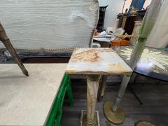 Pair Of 19th Century French Neoclassical Style Marble And Bronze Pedestals - 4302557