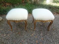 Pair Of 19th Century French Regence Style Giltwood Ottomans Or Benches - 3667916