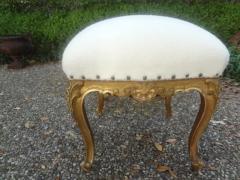 Pair Of 19th Century French Regence Style Giltwood Ottomans Or Benches - 3667992