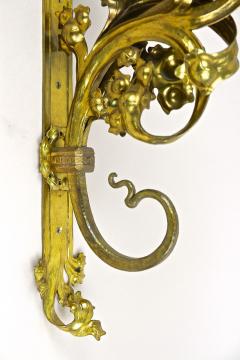 Pair Of 19th Century Gilt Baroque Candle Wall Sconces Austria circa 1890 - 3373287