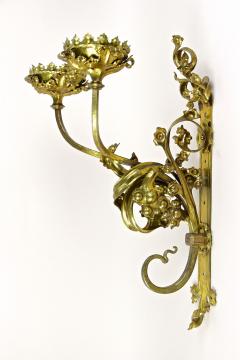 Pair Of 19th Century Gilt Baroque Candle Wall Sconces Austria circa 1890 - 3373291