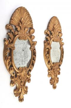 Pair Of 19th Century Italian Gilt Wall Mirrors Handcarved IT ca 1850 - 4193499