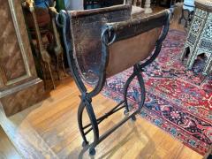 Pair Of 19th Century Italian Iron And Leather Benches - 4136545