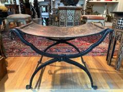 Pair Of 19th Century Italian Iron And Leather Benches - 4136573