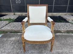 Pair Of 19th Century Italian Louis XVI Style Giltwood Chairs - 4265396