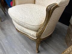 Pair Of 19th Century Louis XV Giltwood Bergeres - 4302581