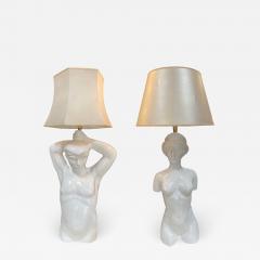 Pair Of 2 Italian Ceramic Sculpture Table Lamps 1960s - 2557839