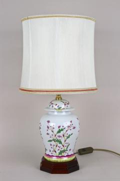 Pair Of 20th Century Ceramic Table Lamps With Lampshades Italy ca 1970s - 3871954