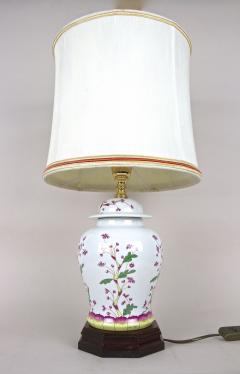 Pair Of 20th Century Ceramic Table Lamps With Lampshades Italy ca 1970s - 3871957