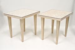 Pair Of 20th Century Italian Travertine Stone Side Tables Italy 1980 - 3822920