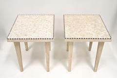 Pair Of 20th Century Italian Travertine Stone Side Tables Italy 1980 - 3822921