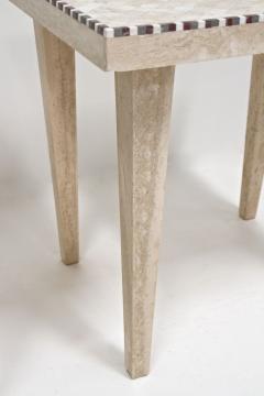 Pair Of 20th Century Italian Travertine Stone Side Tables Italy 1980 - 3822929