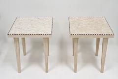 Pair Of 20th Century Italian Travertine Stone Side Tables Italy 1980 - 3822930