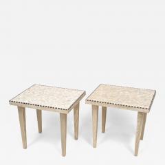 Pair Of 20th Century Italian Travertine Stone Side Tables Italy 1980 - 3826165