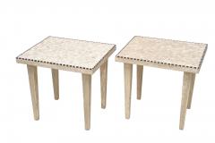 Pair Of 20th Century Travertine Stone Side End Tables One Of A Kind IT 1980 - 4806482