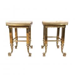 Pair Of American Aesthetic Brass and Onyx Tables - 3738634