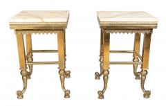 Pair Of American Aesthetic Brass and Onyx Tables - 3738637