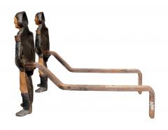 Pair Of American Cast Iron George Washington Andirons - 4292641