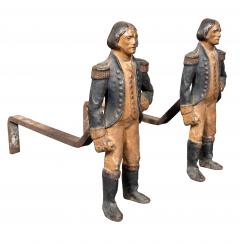 Pair Of American Cast Iron George Washington Andirons - 4292688
