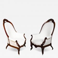 Pair Of American Victorian Rosewood Armchairs - 3759140