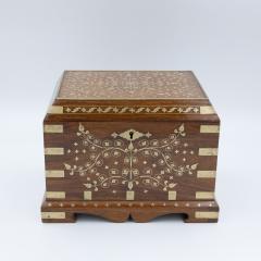 Pair Of Anglo Indian Brass Inlaid Hardwood Boxes Circa 1890  - 2604900