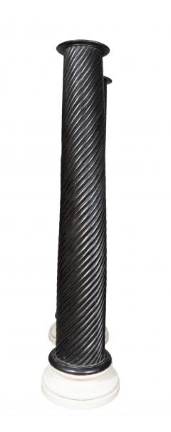 Pair Of Anglo Indian Ebonized Teak And Marble Columns - 4614999