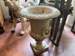 Pair Of Antique Cast Iron Garden Urns - 4265310