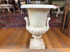 Pair Of Antique Cast Iron Garden Urns - 4265325