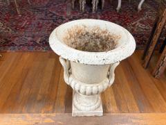 Pair Of Antique Cast Iron Garden Urns - 4265399